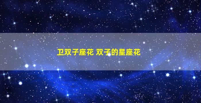 卫双子座花 双子的星座花